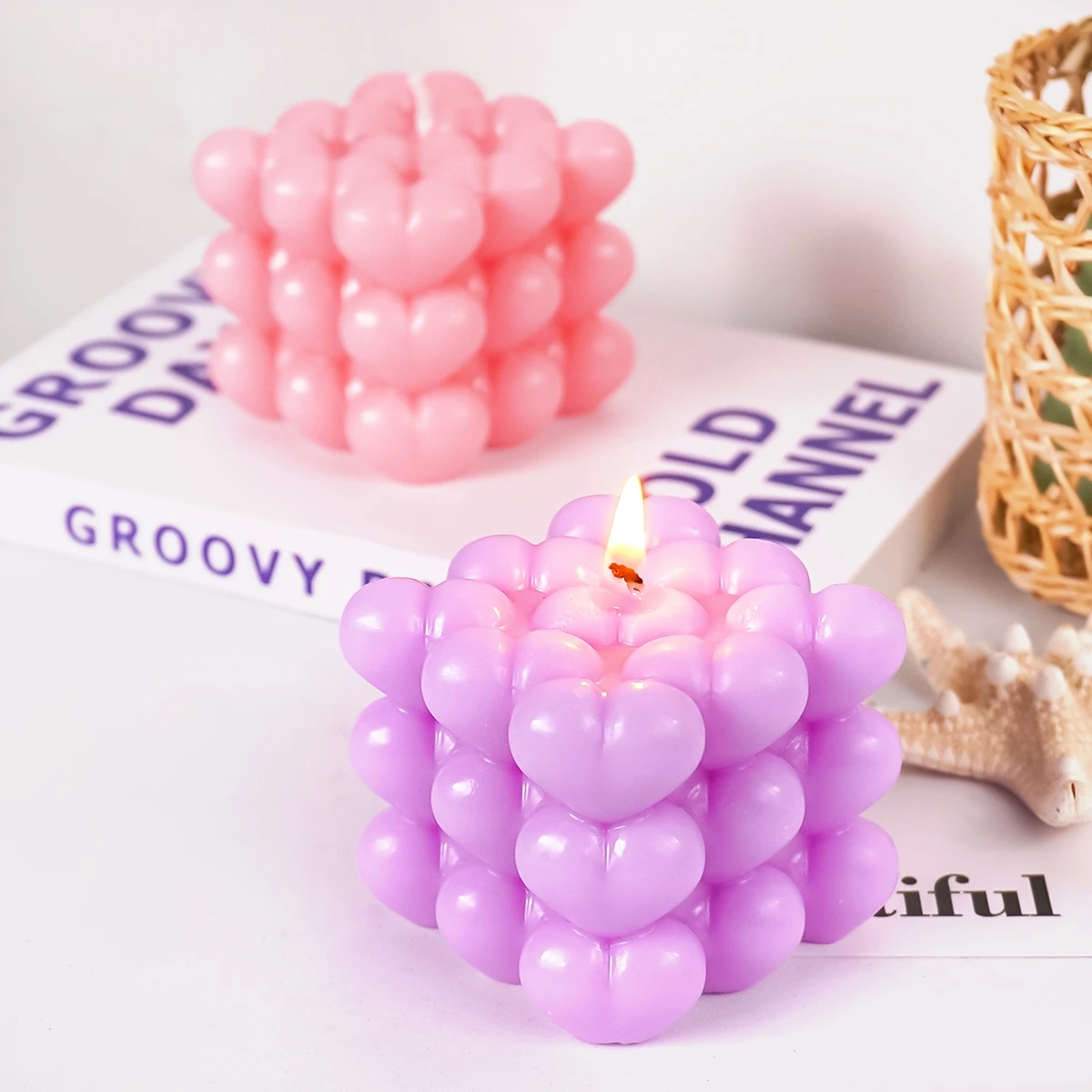 Soap Making Gel - Cetakan Silikon Lilin Gelembung Cinta DIY