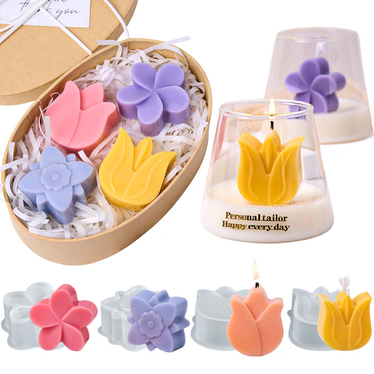 Soap Making In Home - Cetakan Lilin Silikon Bentuk Bunga DIY