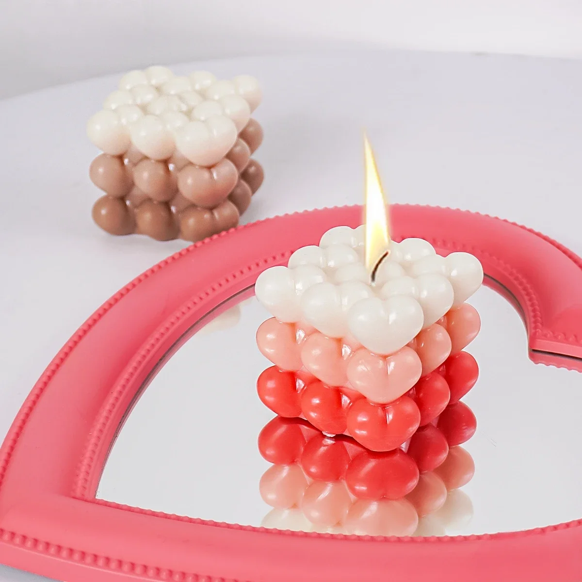 Soap Making Gel - Cetakan silikon lilin gelembung cinta, perlengkapan
