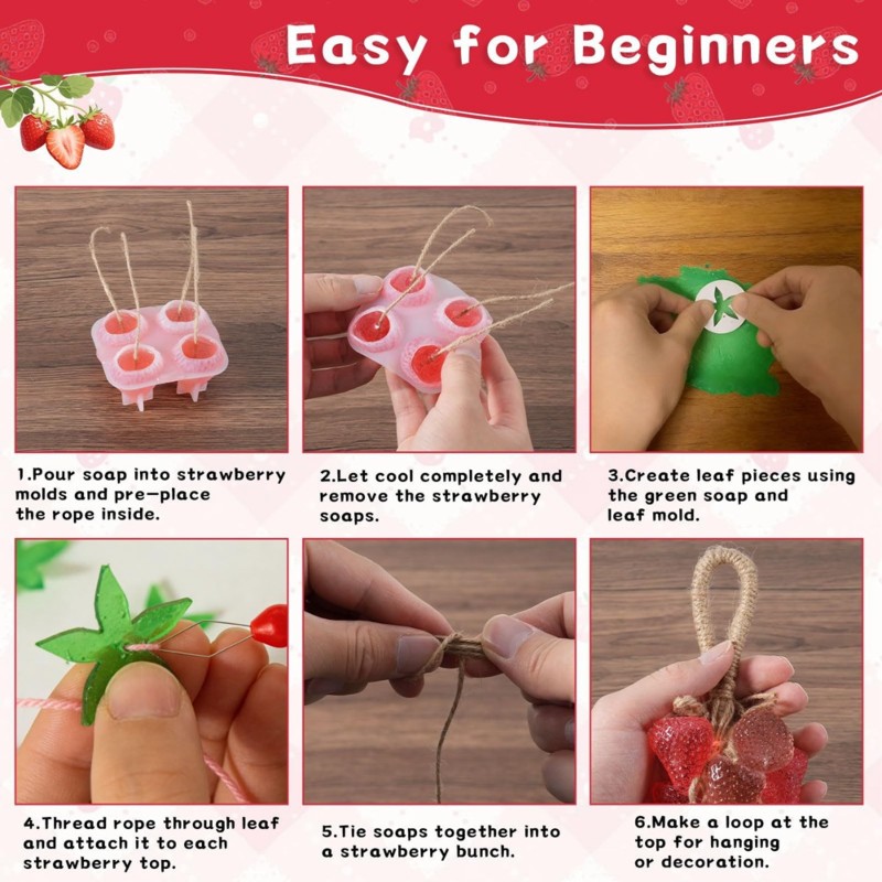 Soap Making In Home - ABYN-DIY Set Cetakan Sabun Stroberi Silikon