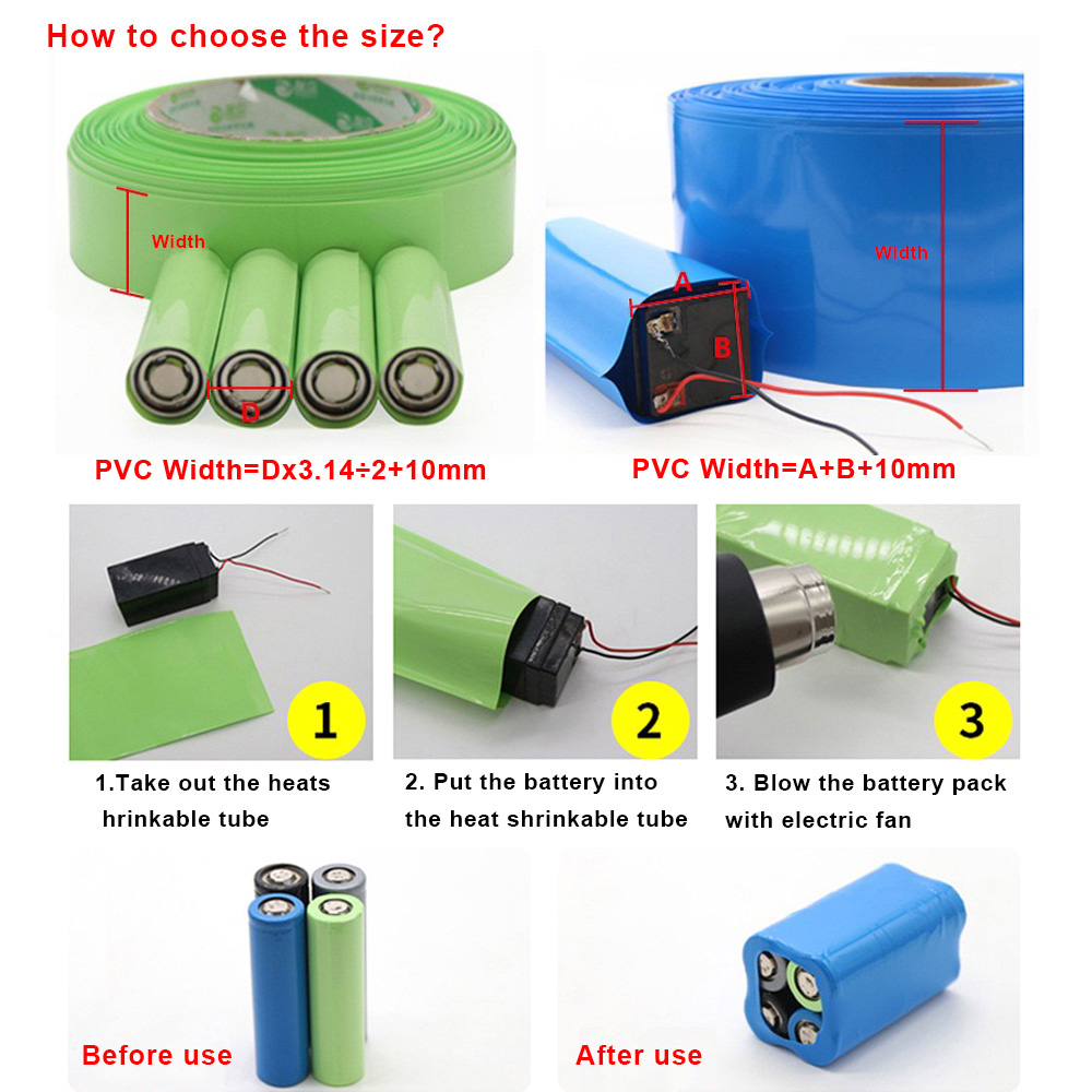 1meter 18650 Lipo baterai PVC  - Shrink Wrap Pvc ulasan dan harga